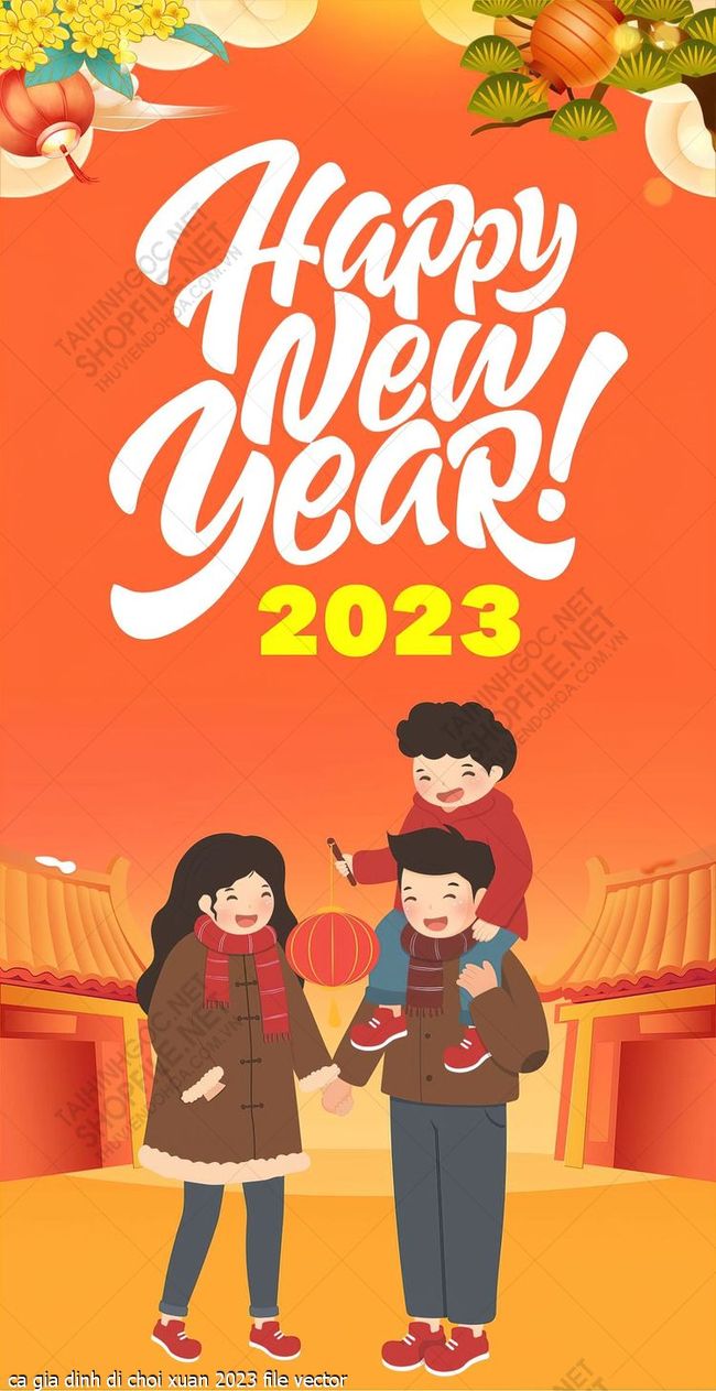 ca gia dinh di choi xuan 2023 file vector